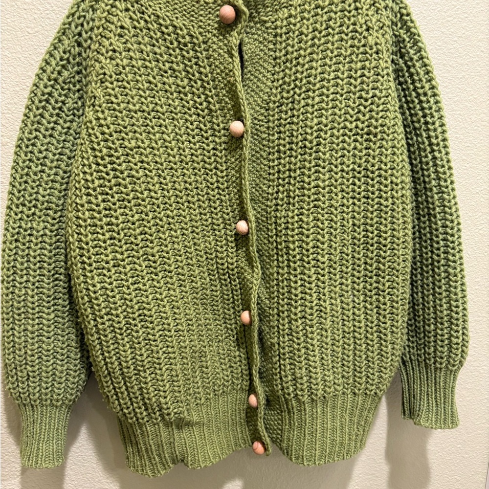 Babaa No 5 Wool Cardigan with Wood Buttons